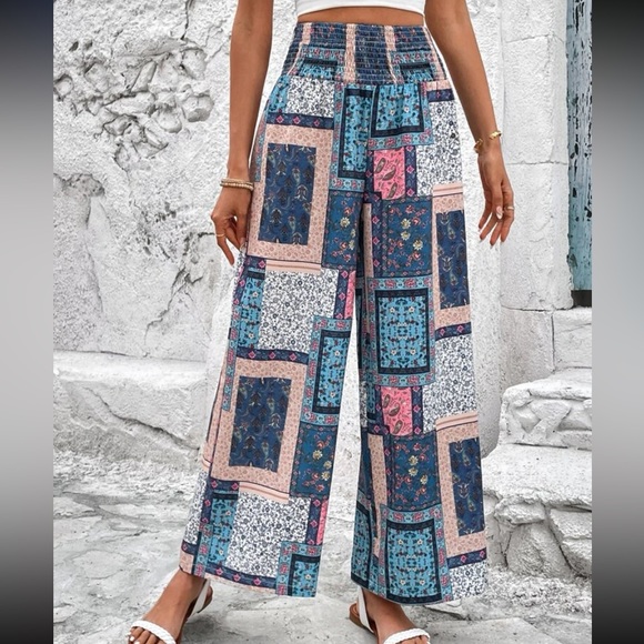 ALMA-WIDE PANTS - NIGHT SKY PAISLEY